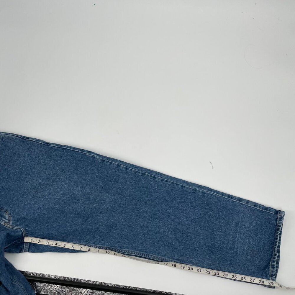 Vintage 90s Tommy Hilfiger Baggy Blue Jeans Mens Size 33 x 30 Streetwear Logo - Picture 9 of 12